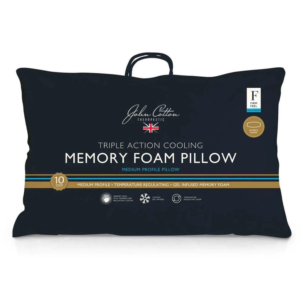 John Cotton Triple Action Cooling Memory Foam Pillow
