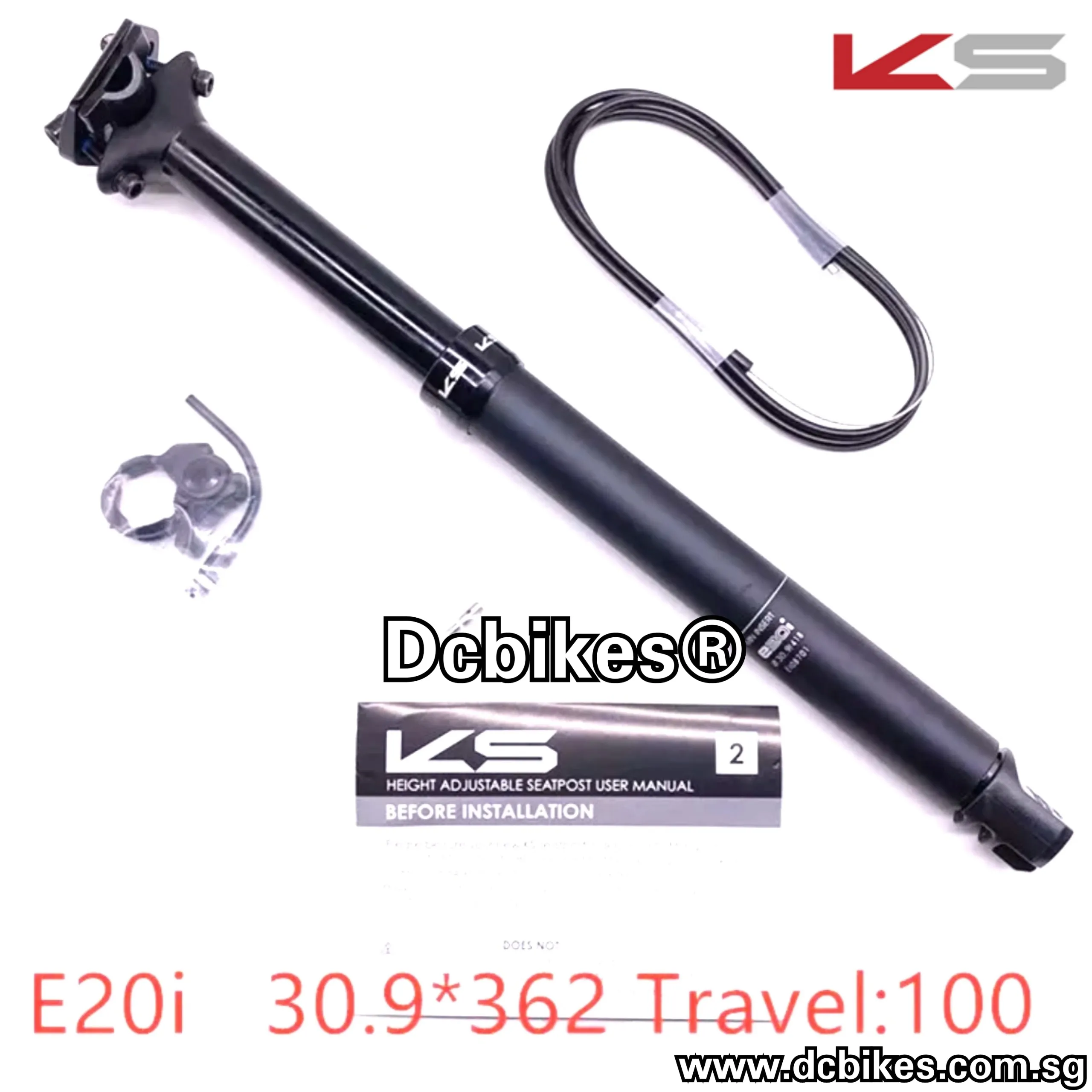 KS | Kind Shock 30.9mm/31.6mm Internal Routing 100mm Dropper Seat Post   E20 Bar Remote Lever