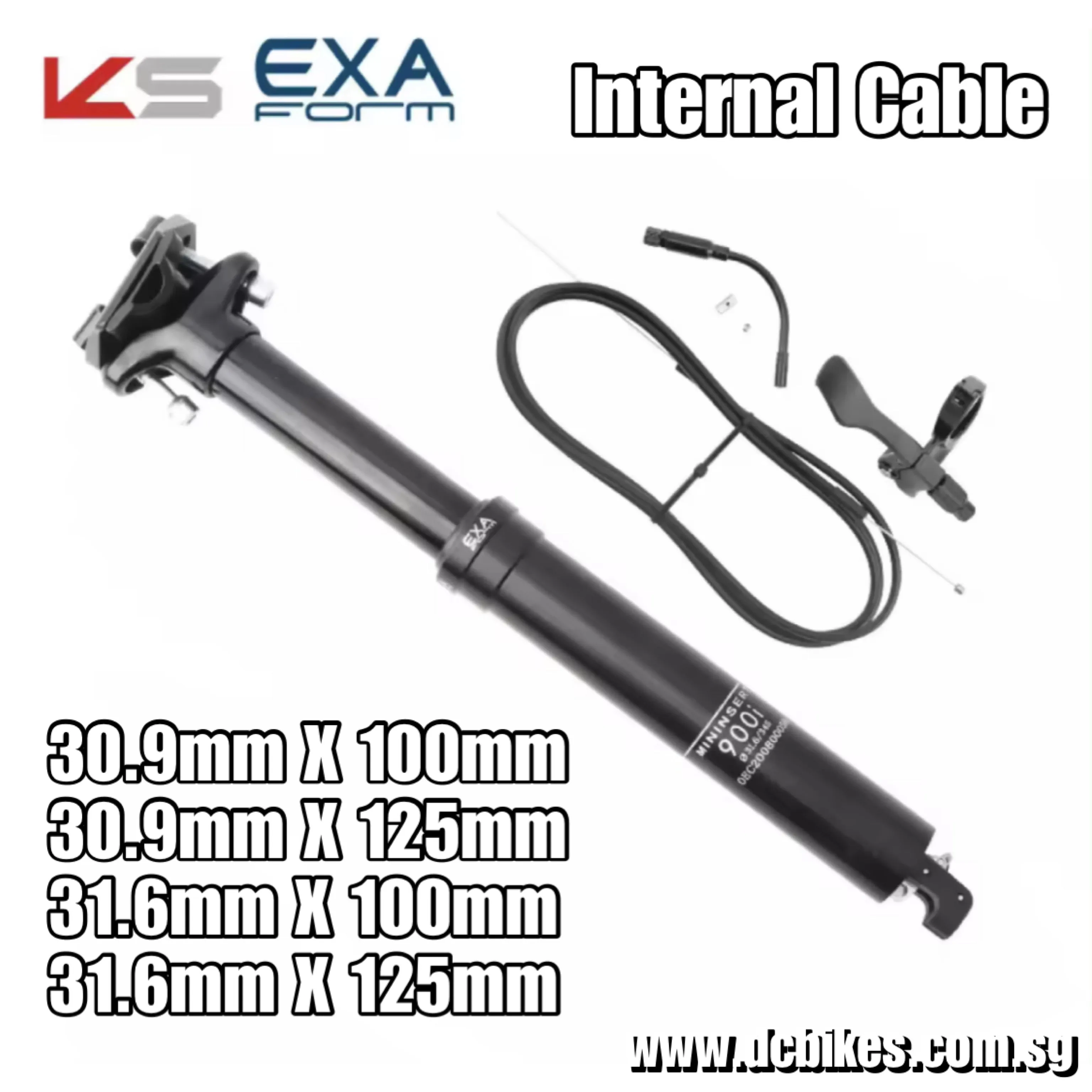 KS | Kind Shock Exa Form 30.9mm | 31.6mm Internal Routing 100mm | 125mm | 150mm | 170mm Dropper Seat Post   Bar Remote Lever