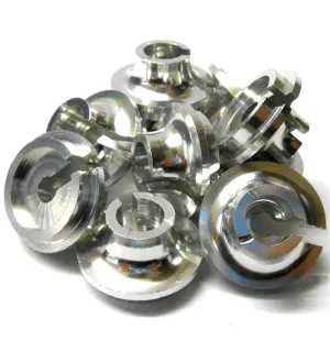 L4256 1/10 Shock Absorber Damper Bottom Pedastol Spring Cap Holder x 10 Silver