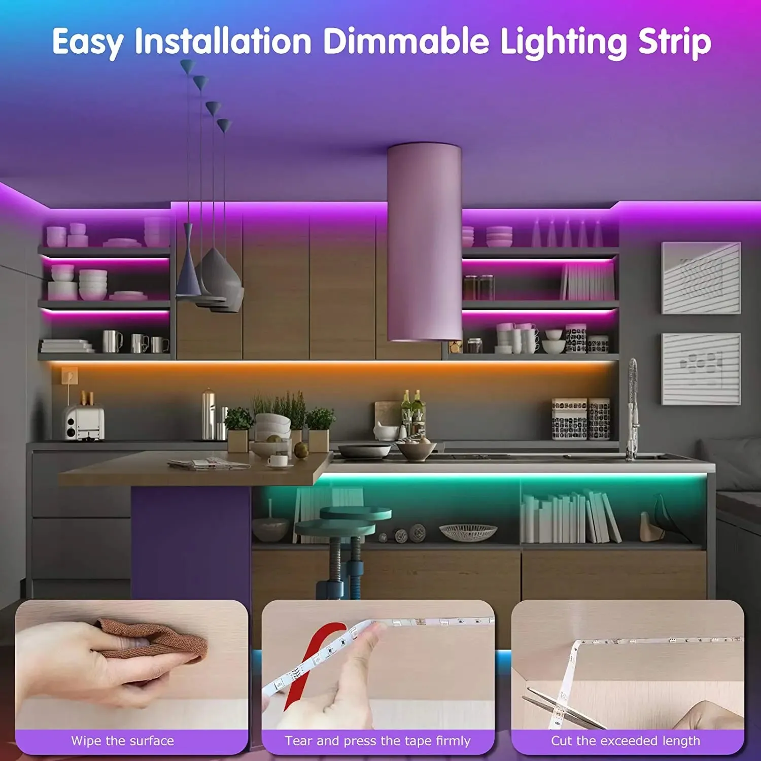 LED Motion Sensor USB Light Strip & Hand Scan Switch