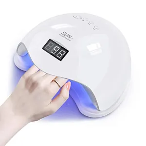 LED Nail Lamp, 48W Nail Dryer Gel Nail Polish Curing LED UV Light with 4 Timers Automatic Sensor LCD Display Professional Nail Art Tools Accessories for Fingernail Toenail Salon White