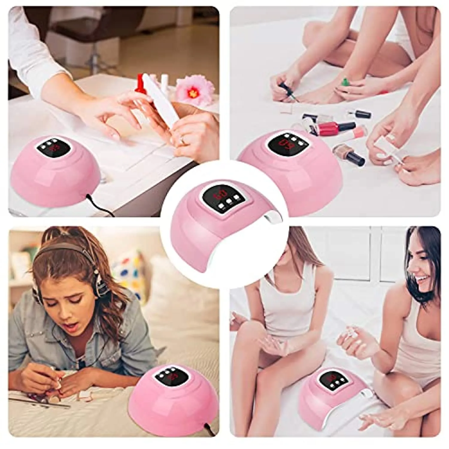 LED Nail Lamp, Professional Nail Dryer 54W, Portable Nail Dryer with Timer/Sensor/LCD Display Suitable for Fingernails and Toenails, Home and Salon