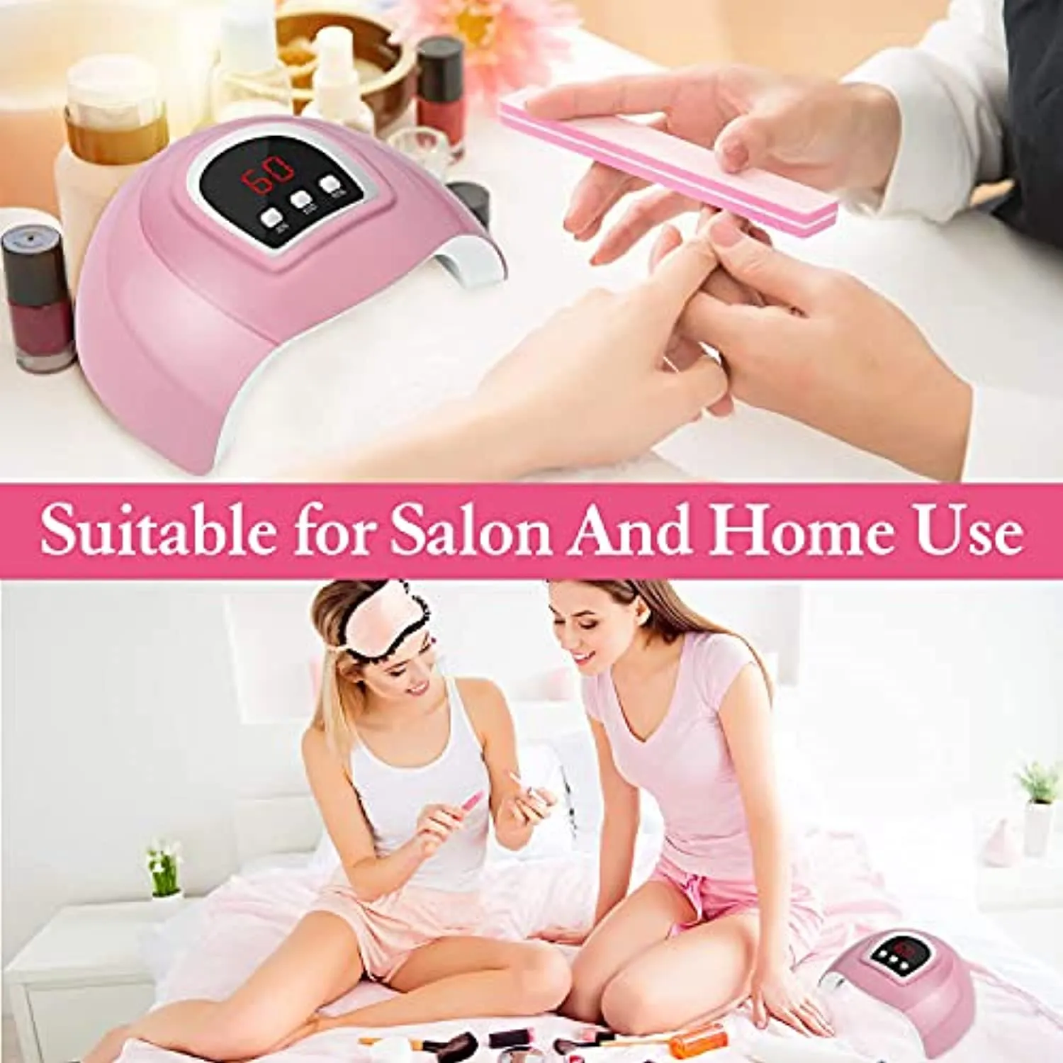 LED Nail Lamp, Professional Nail Dryer 54W, Portable Nail Dryer with Timer/Sensor/LCD Display Suitable for Fingernails and Toenails, Home and Salon