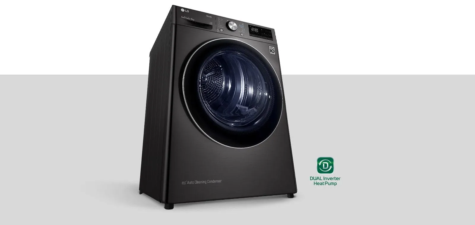 LG 9kg Black Steel Heat Pump Dryer RH90V9JV2N