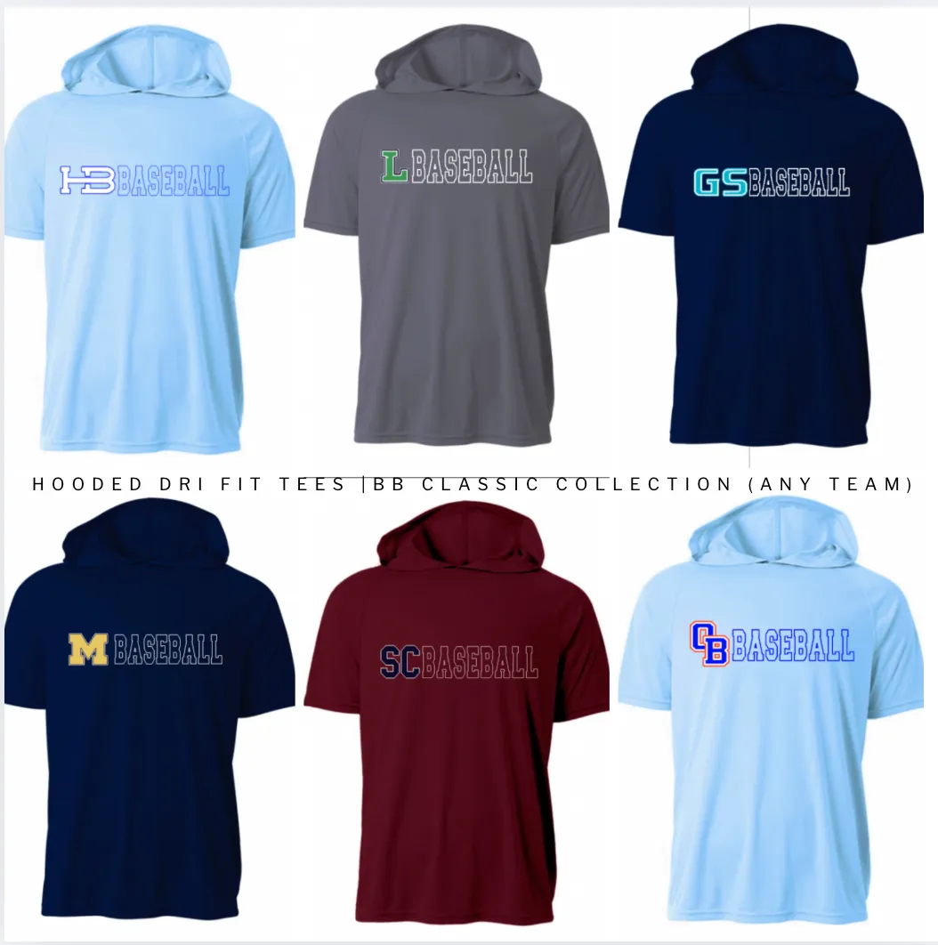 LOGO BASEBALL LONG SLEEVE HOOD-Custom To Any Team (Copy)