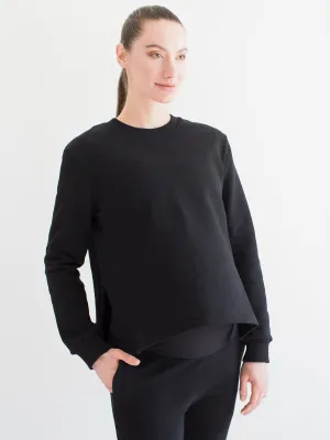 MATERNITY SIDESPLIT SWEATSHIRT, BLACK