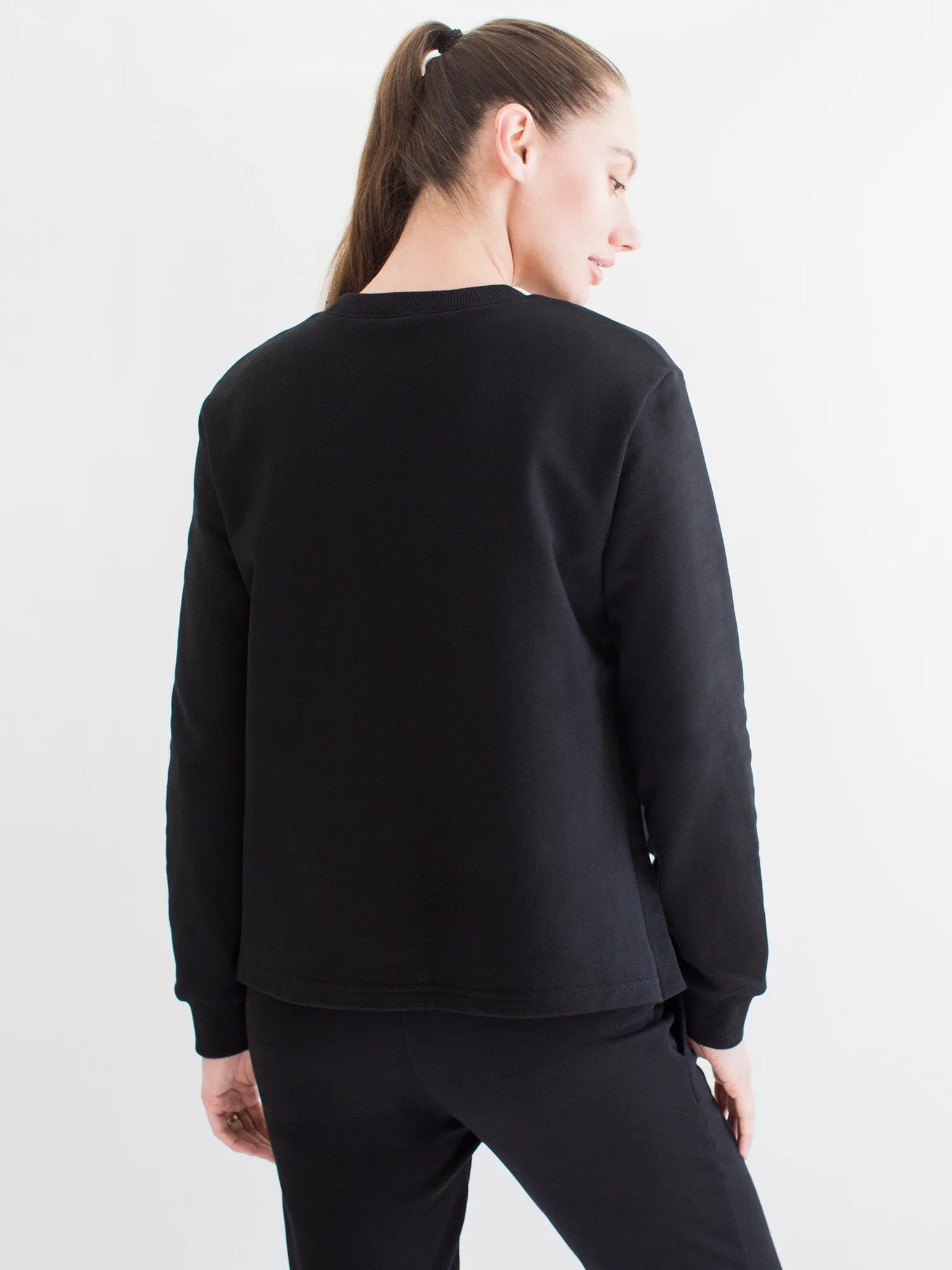 MATERNITY SIDESPLIT SWEATSHIRT, BLACK