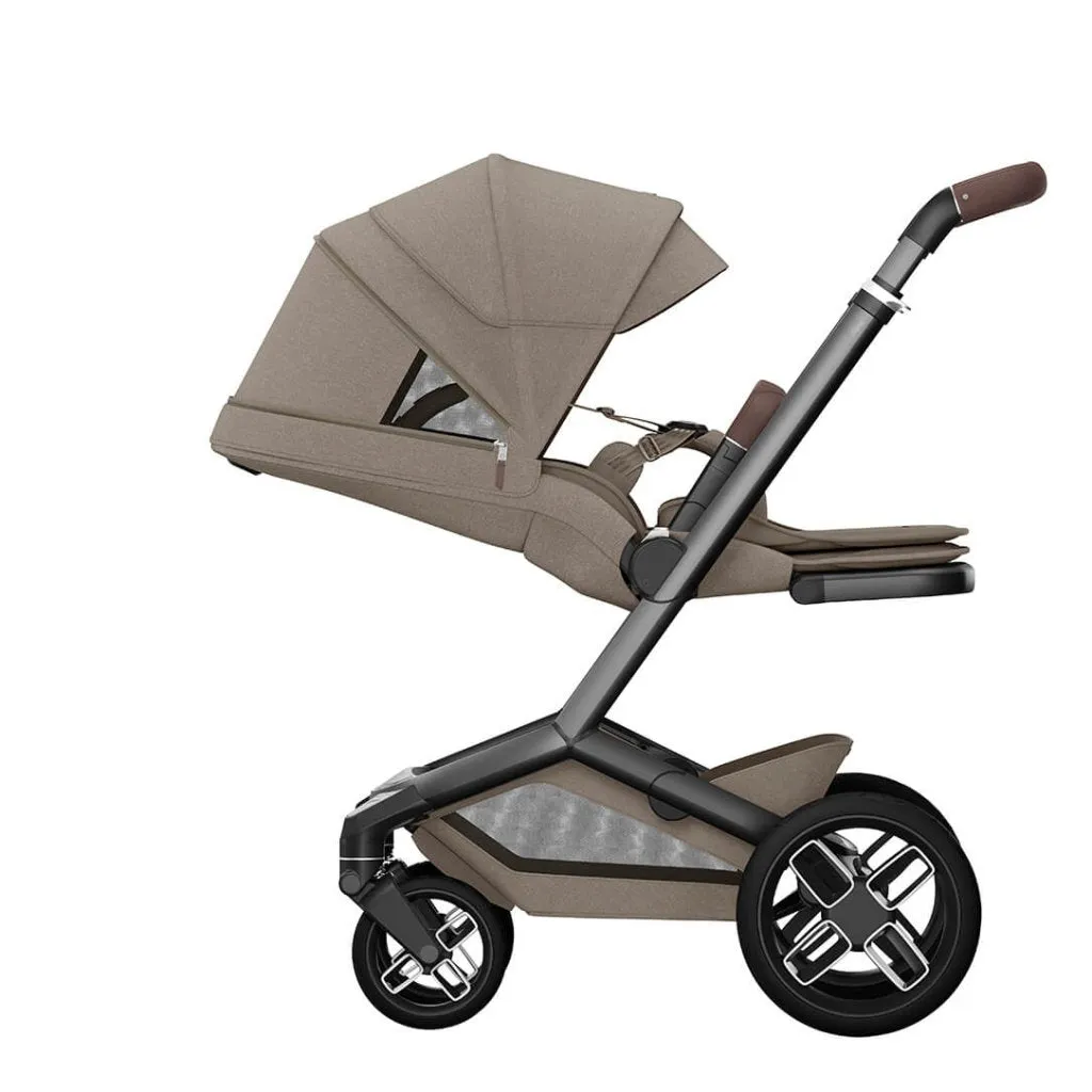 MAXI COSI FAME 9 Piece Travel System with Pebble 360 Pro2 Car Seat and FamilyFix 360 Pro ISOFIX Car Seat Base - Twillic Truffle (Black Wheels)