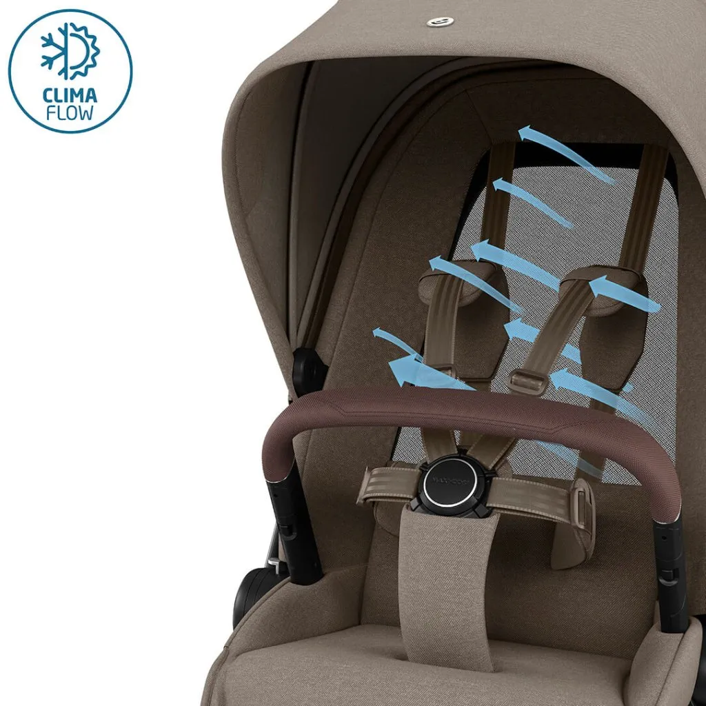 MAXI COSI FAME 9 Piece Travel System with Pebble 360 Pro2 Car Seat and FamilyFix 360 Pro ISOFIX Car Seat Base - Twillic Truffle (Black Wheels)