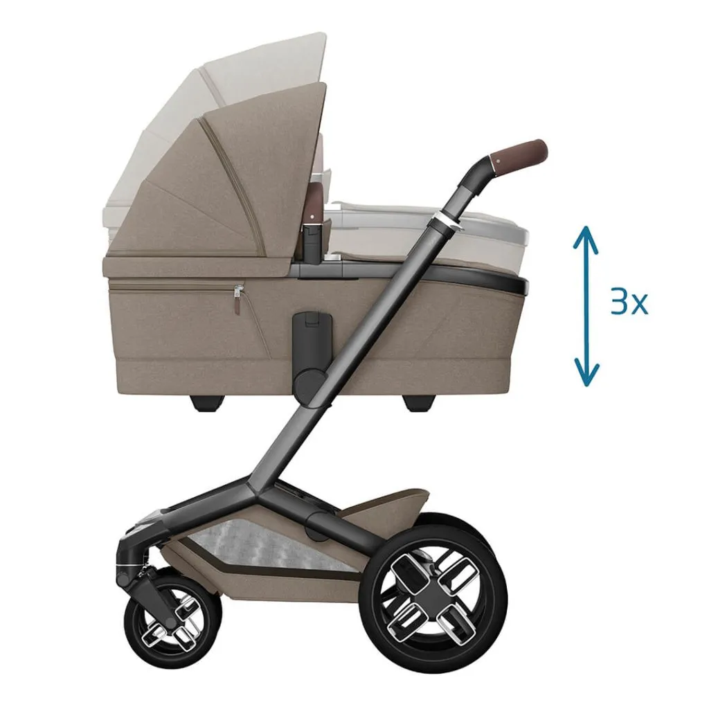 MAXI COSI FAME 9 Piece Travel System with Pebble 360 Pro2 Car Seat and FamilyFix 360 Pro ISOFIX Car Seat Base - Twillic Truffle (Black Wheels)