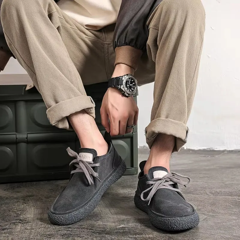 Men Suede Genuine Leather Casual Shoes