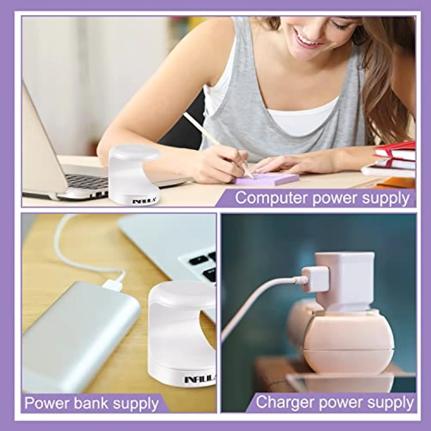 Mini Nail Lamp INFILILA UV Light for Nails Mini 180°Opening Design USB Nail Dryer Portable UV LED Nail Lamp Curing All Gels 16W Quick-Drying UV Nail Lamp for Single Finger