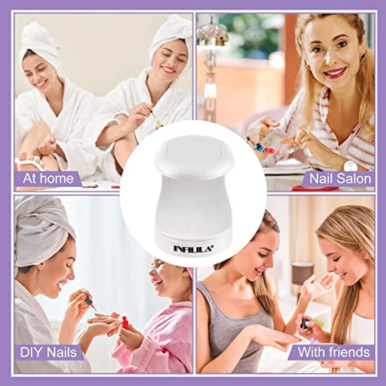 Mini Nail Lamp INFILILA UV Light for Nails Mini 180°Opening Design USB Nail Dryer Portable UV LED Nail Lamp Curing All Gels 16W Quick-Drying UV Nail Lamp for Single Finger