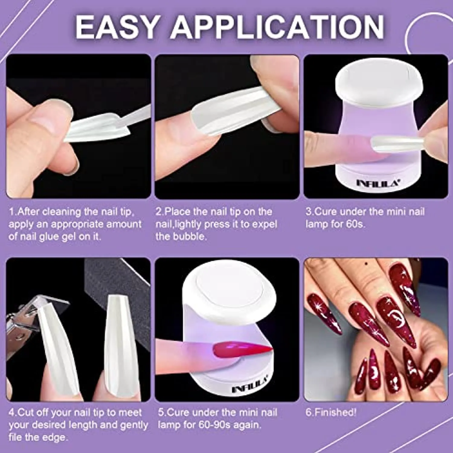 Mini Nail Lamp INFILILA UV Light for Nails Mini 180°Opening Design USB Nail Dryer Portable UV LED Nail Lamp Curing All Gels 16W Quick-Drying UV Nail Lamp for Single Finger