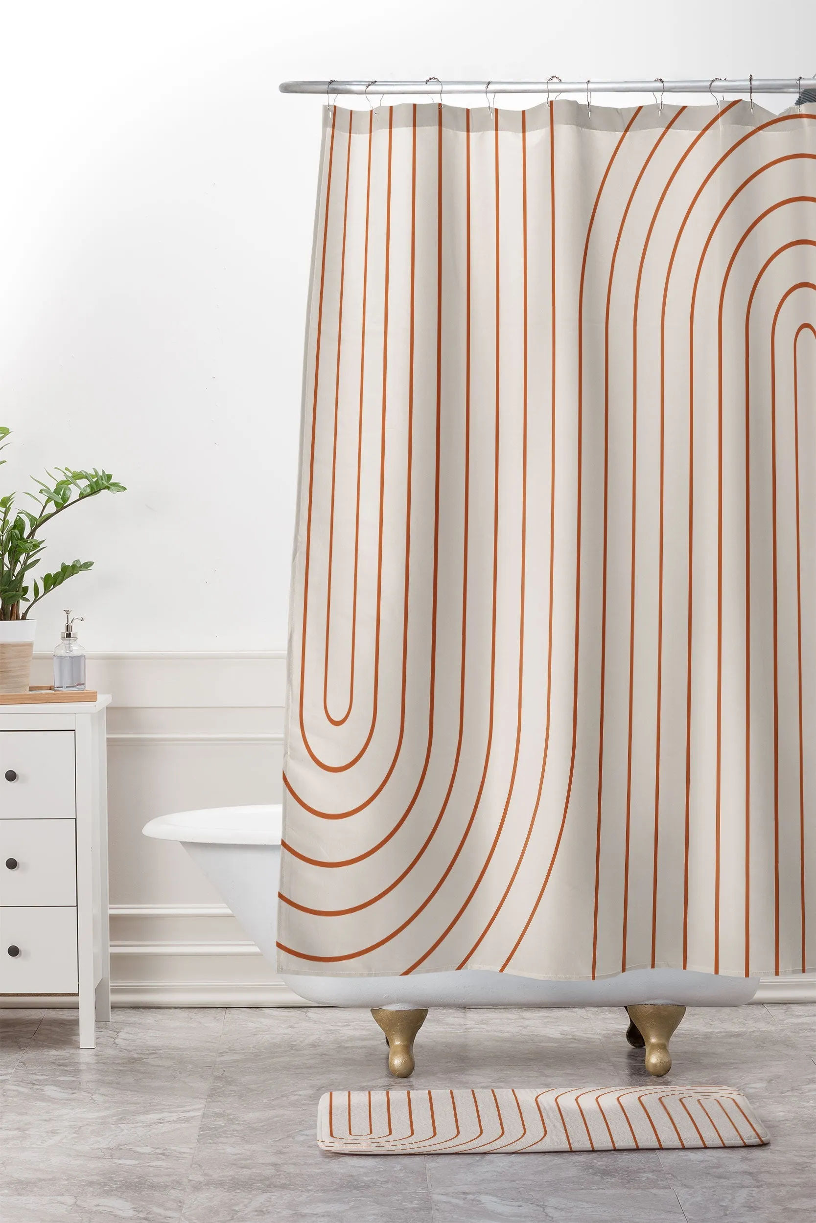 MINIMAL LINE CURVATURE CORAL 2 MEMORY FOAM BATH MAT