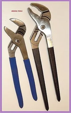 MULTI-GRIP PLIERS 2pc set, 10" & 12" - Cr VANADIUM STEEL - WATER PUMP PLIERS-NEW