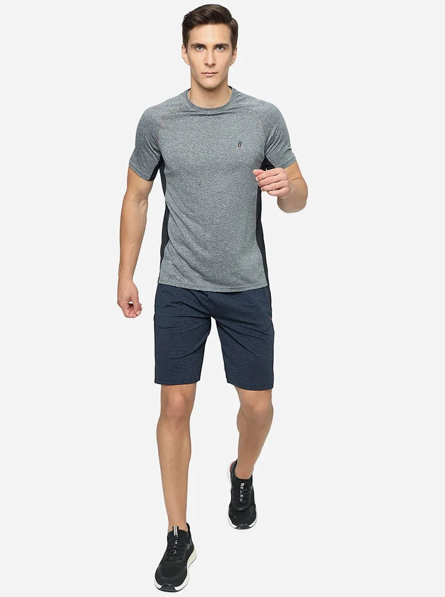 Navy Blue Solid Slim Fit Shorts | Jade Play