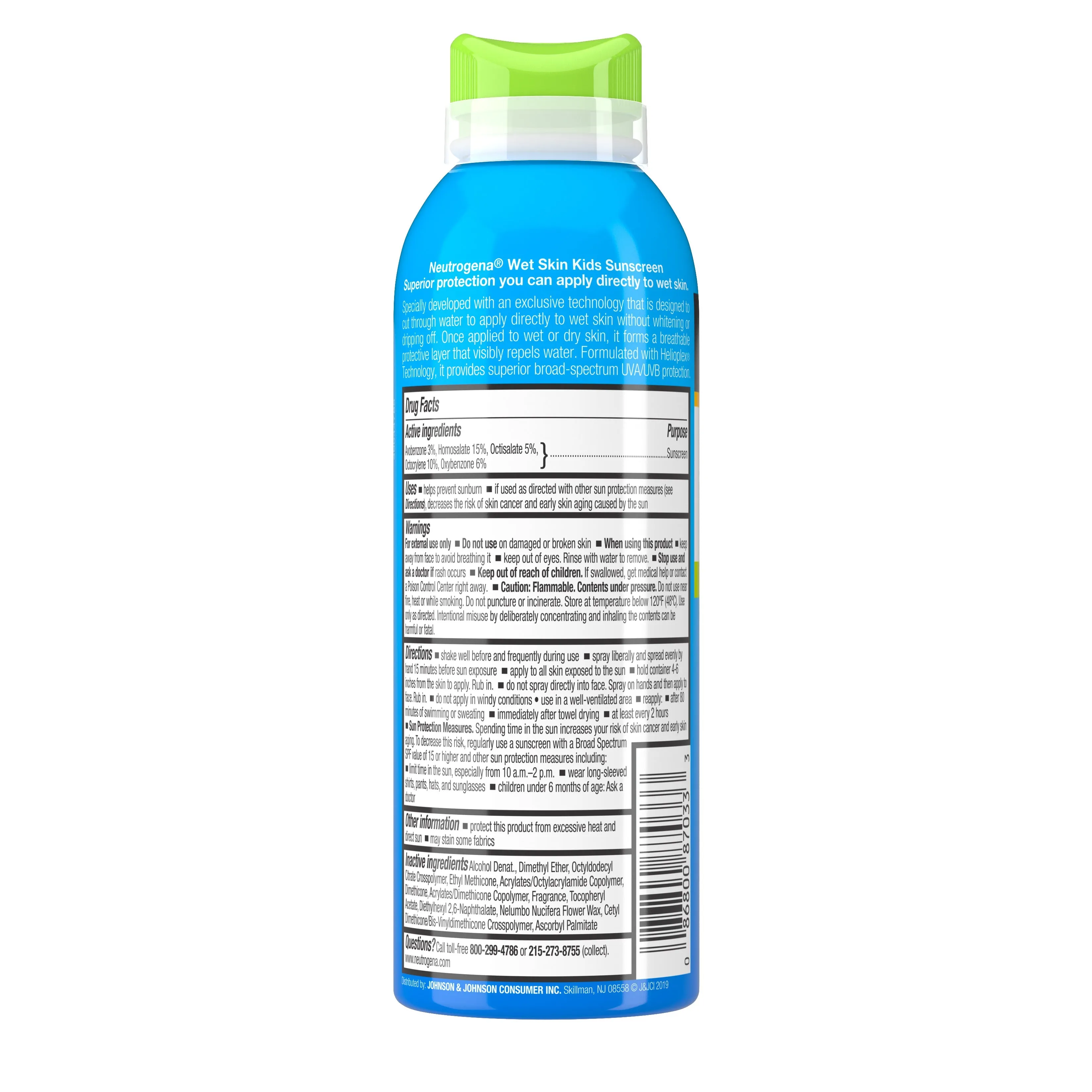Neutrogena Wet Skin Kids Sunscreen Spray Broad Spectrum SPF 70 