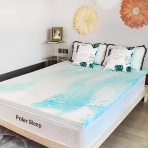 New compressed in box! Mattress Topper, Polar Sleep 2 Inch Plush Gel Memory Foam Mattress Topper with CertiPUR-US Certified (Queen)