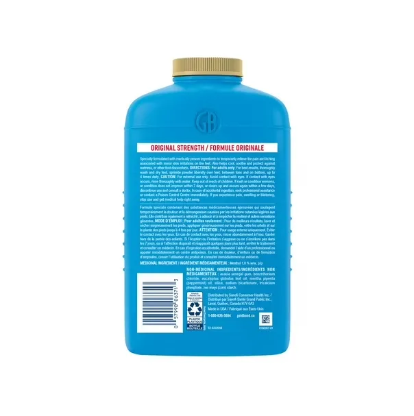 NEW Gold Bond Medicated Original Strength Foot Powder, 283g Bottle, Moisture Absorbing, Cooling Powder for Odour Control and Temporary Relief of Pain and Itching Due to Minor Skin Irritations on the Feet, 283g