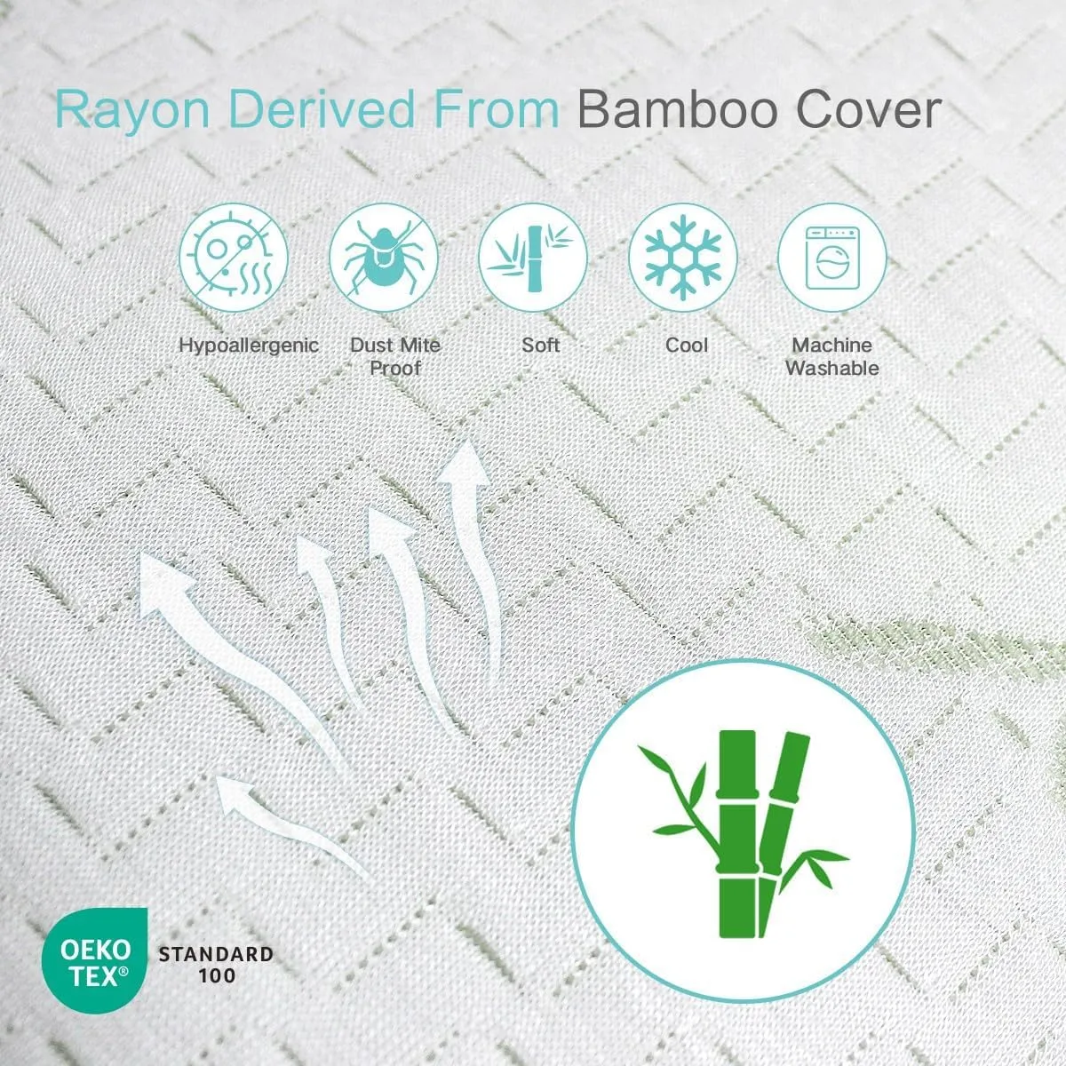 New JJDANFILL Rayon Derived from Bamboo Pillow Standard Size - Machine Washable Bed Pillow for Sleeping for Back, Stomach and Side Sleeper - Firm Shredded Memory Foam Pillow 20 * 26in