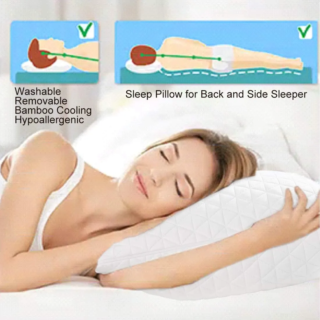 New no box! Comes in plastic packaging! WARM HARBOR Adjustable Pure Cotton Fabric Hotel Quality Shredded Memory Foam Bed Pillow for Side and Back Sleepers   Bamboo Breathable Cooling Cover-King Size(20 x 36 inch)