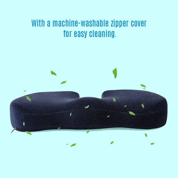 New Yeacher Slow Rebound Seat Cushion Memory Foam Coccyx Pad Tailbone Sciatica Lower Back Pain for Office Desk Chairs Car Seat, Black