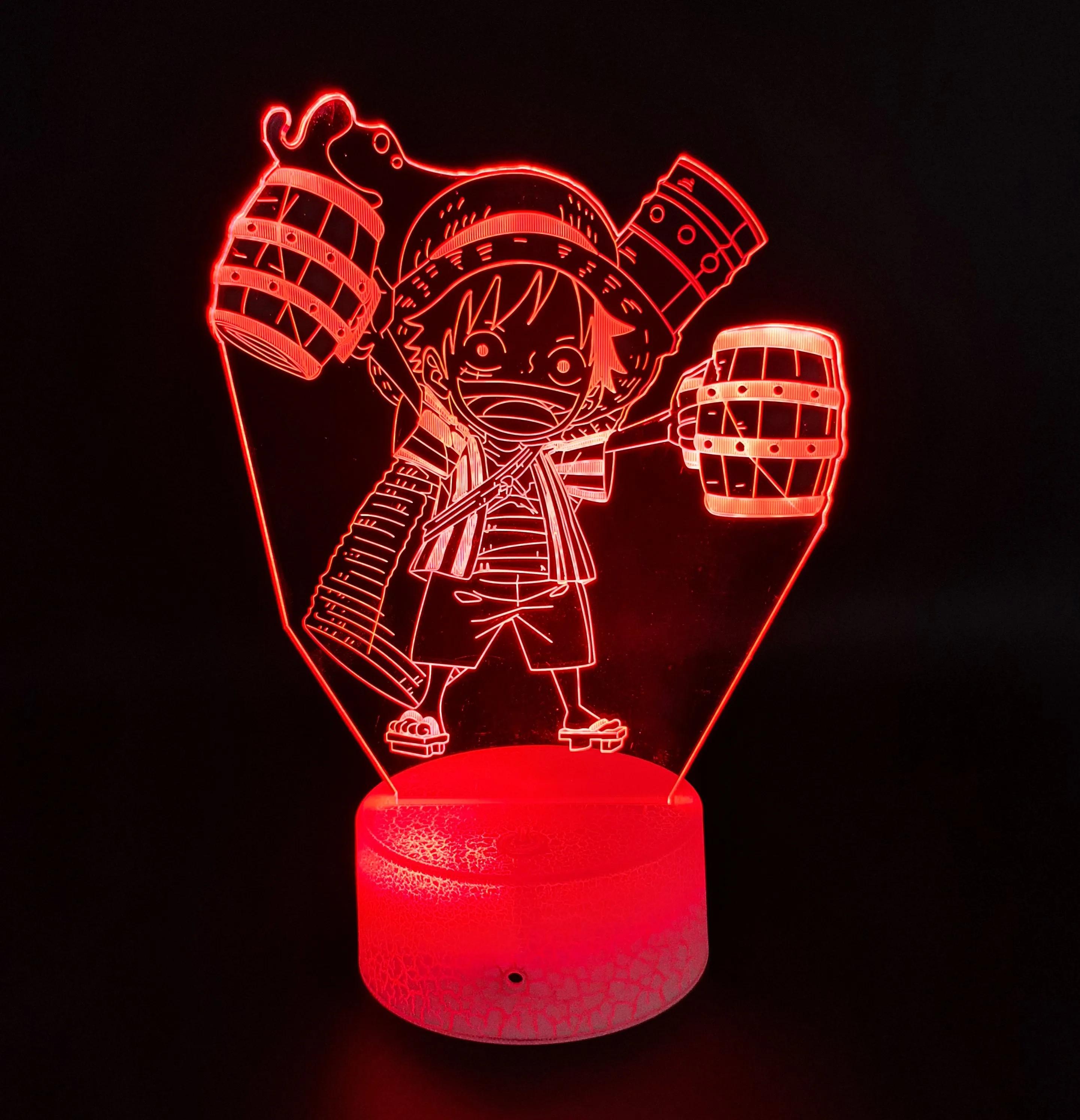 One Piece Luffy 3D Anime Anime Touch Sensor 7 Colour mode LED Light / Lamp