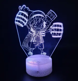 One Piece Luffy 3D Anime Anime Touch Sensor 7 Colour mode LED Light / Lamp
