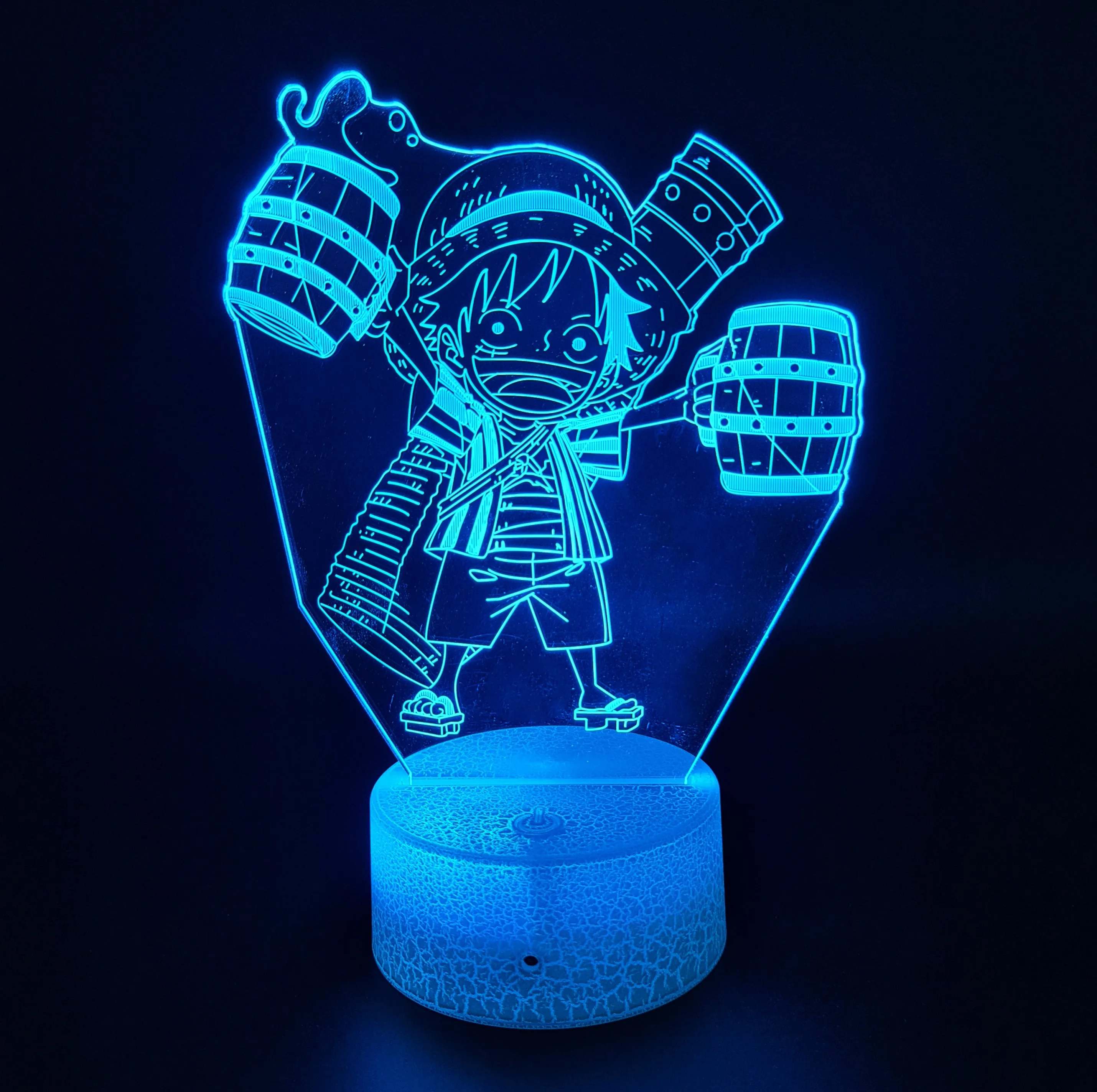 One Piece Luffy 3D Anime Anime Touch Sensor 7 Colour mode LED Light / Lamp
