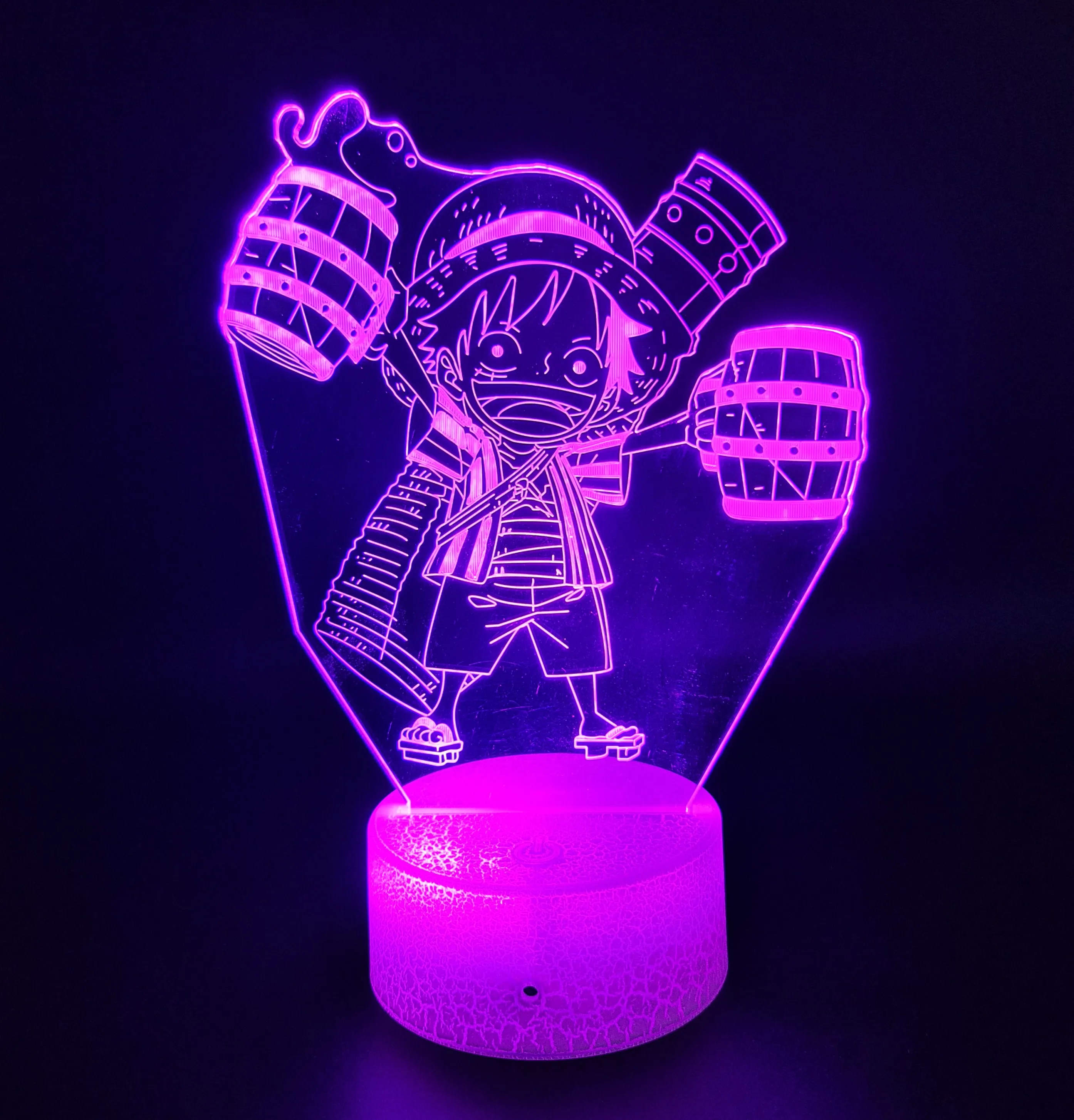 One Piece Luffy 3D Anime Anime Touch Sensor 7 Colour mode LED Light / Lamp