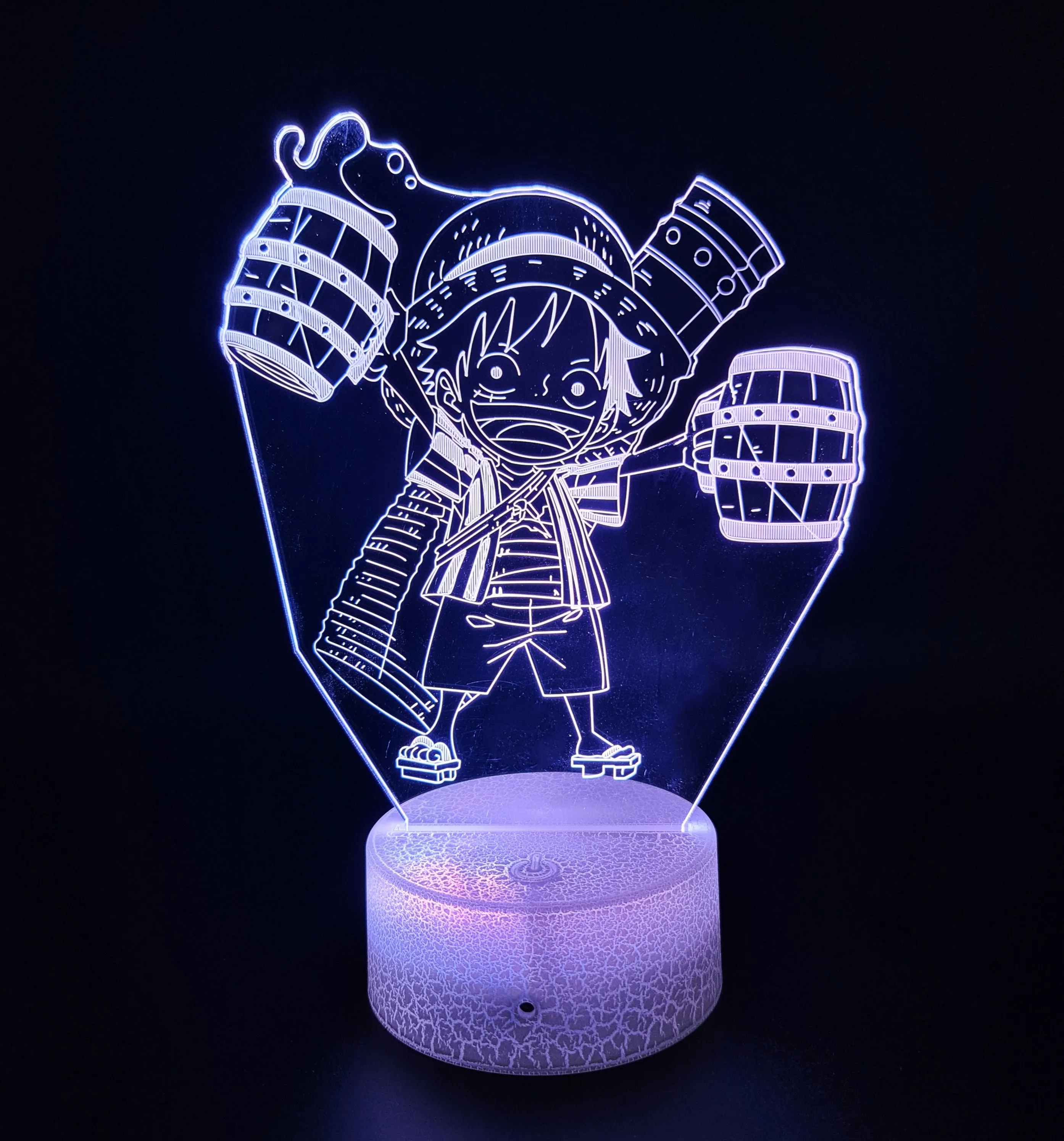 One Piece Luffy 3D Anime Anime Touch Sensor 7 Colour mode LED Light / Lamp