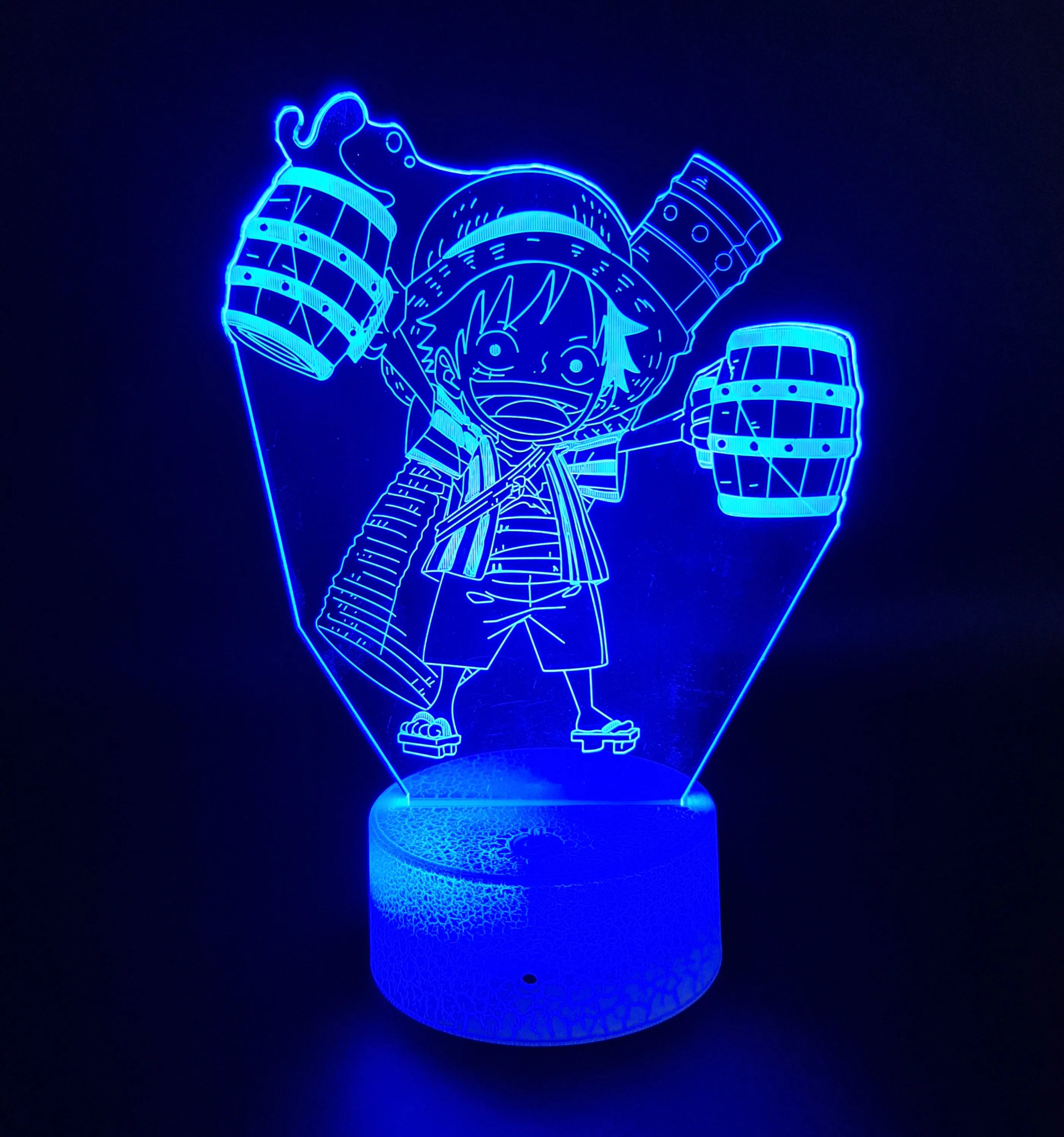 One Piece Luffy 3D Anime Anime Touch Sensor 7 Colour mode LED Light / Lamp