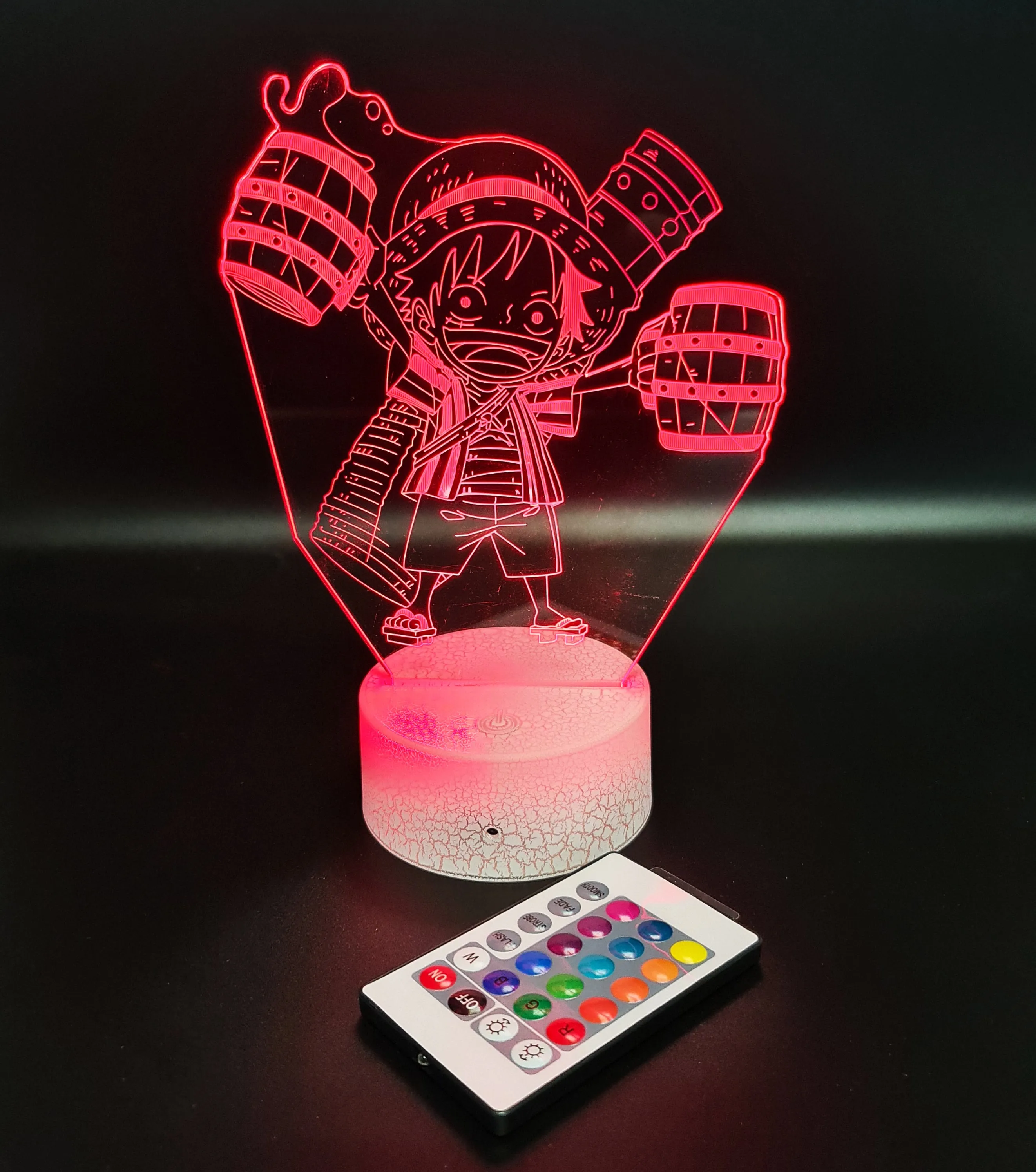 One Piece Luffy 3D Anime Anime Touch Sensor 7 Colour mode LED Light / Lamp