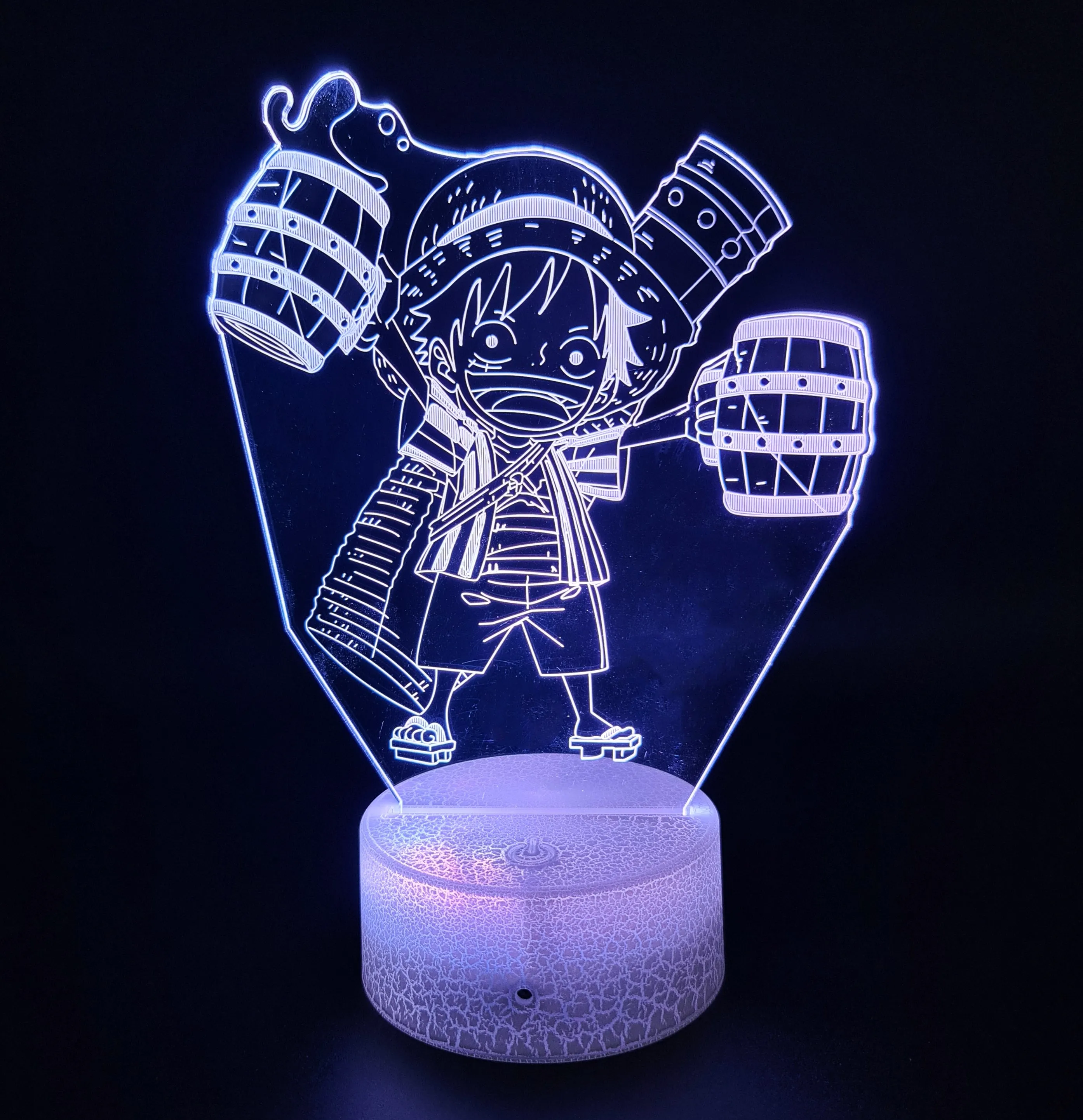 One Piece Luffy 3D Anime Anime Touch Sensor 7 Colour mode LED Light / Lamp