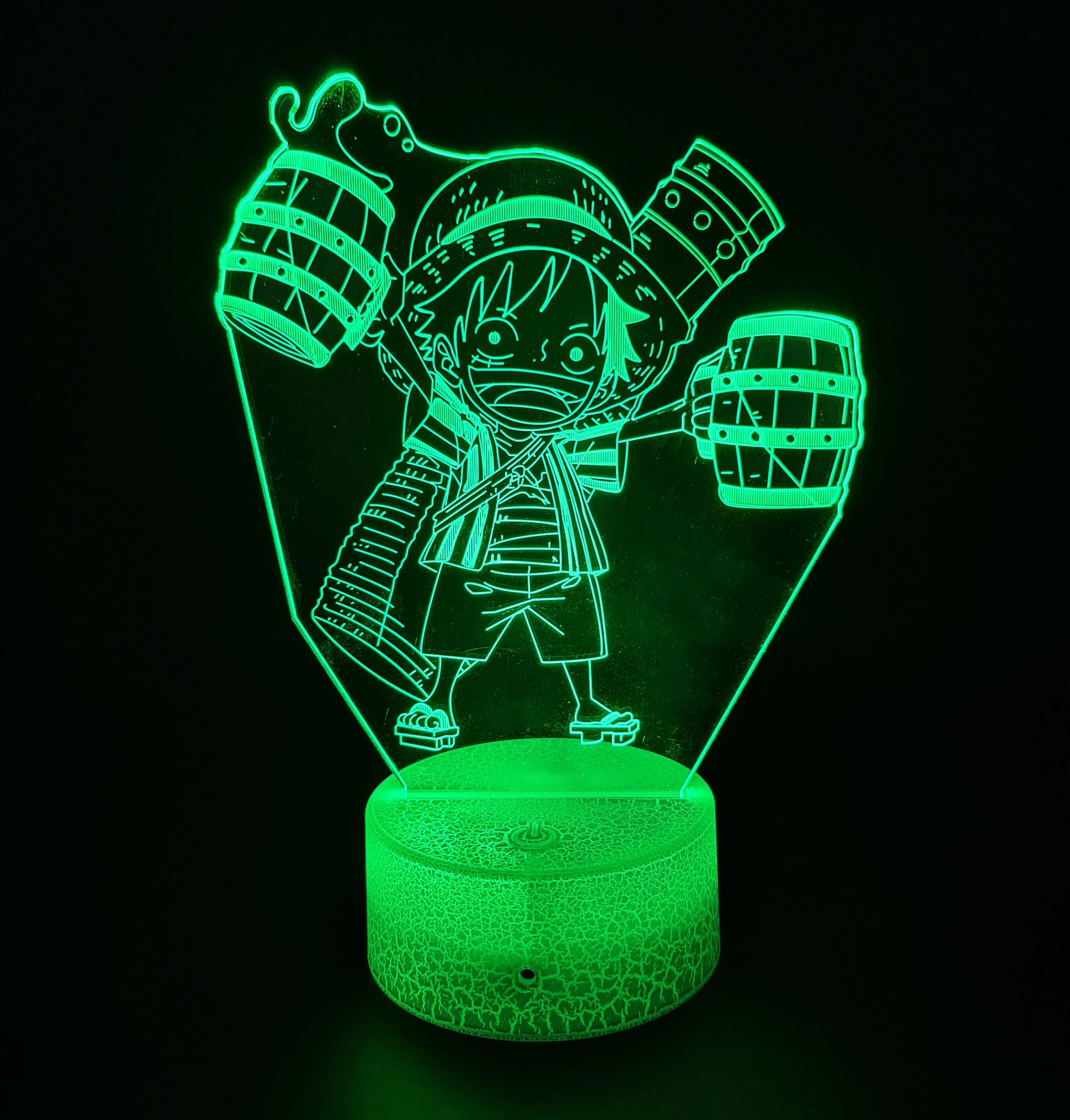One Piece Luffy 3D Anime Anime Touch Sensor 7 Colour mode LED Light / Lamp