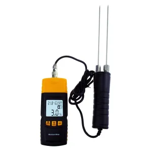 PD_34 Kibeland Instrument Wood Moisture Meter, LCD Display, Built-in Thermometer with Testing Probe, Measuring Range 2~70%, 4 Tree Species
