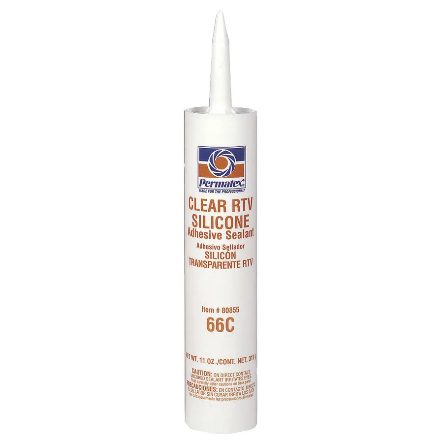 Permatex Clear RTV Silicone Adhesive Sealant (11 Oz Cartridge)