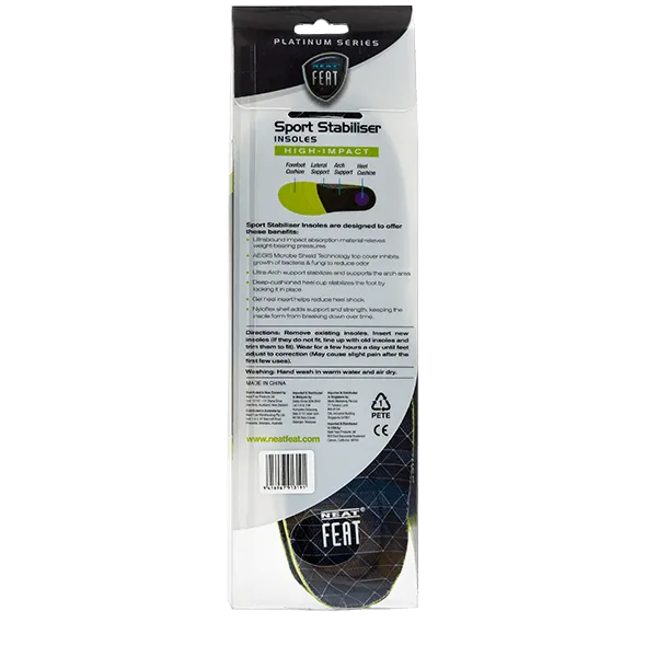 Platinum Series Sport High Impact Stabiliser Insole Improves foot posture 