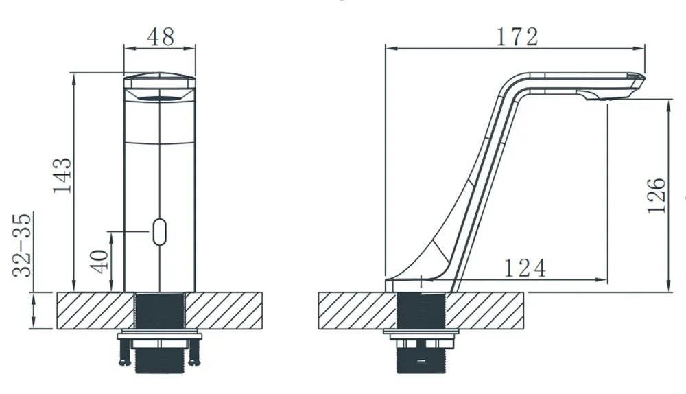 Polished Gold Touchless Basin Mixer Tap