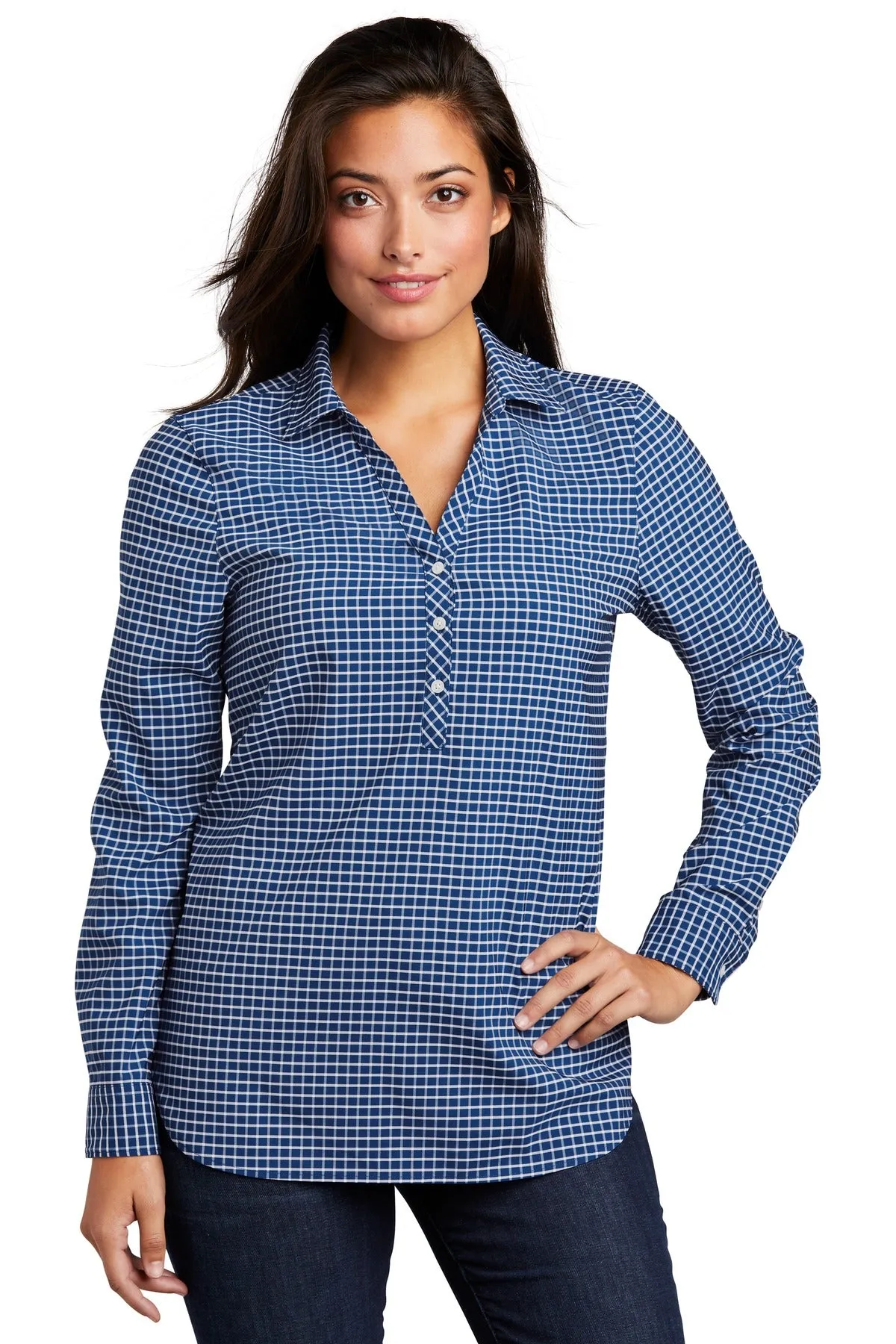 Port Authority  Ladies City Stretch Tunic LW680 True Blue/ White