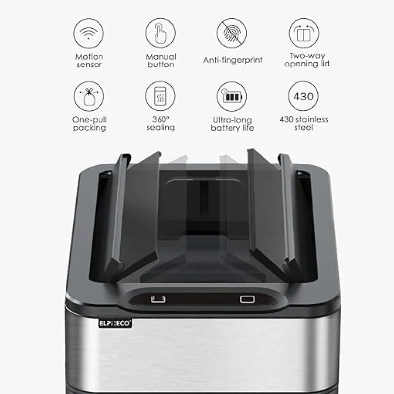 R&R Stainless Steel Smart Motion Sensor Dustbin 30L