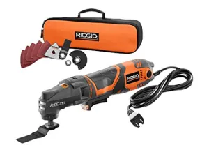 Ridgid JobMax R28600 3 Amp Multi-Tool Starter Kit - Powerful Corded Base, Variable Speed Trigger