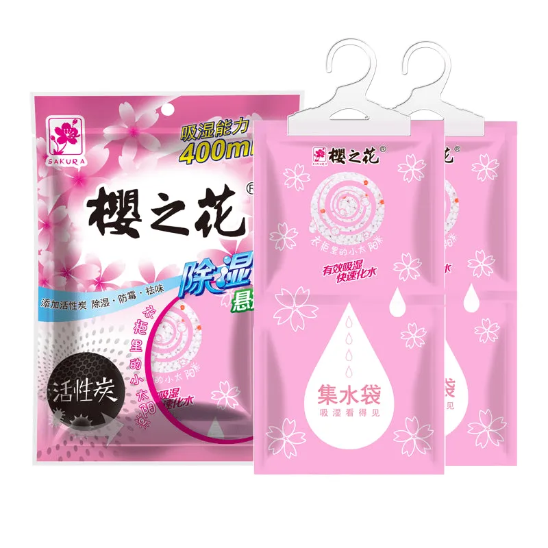 Sakura Hanging Dehumidifier Bags with Activated Charcoal - 220g x 2