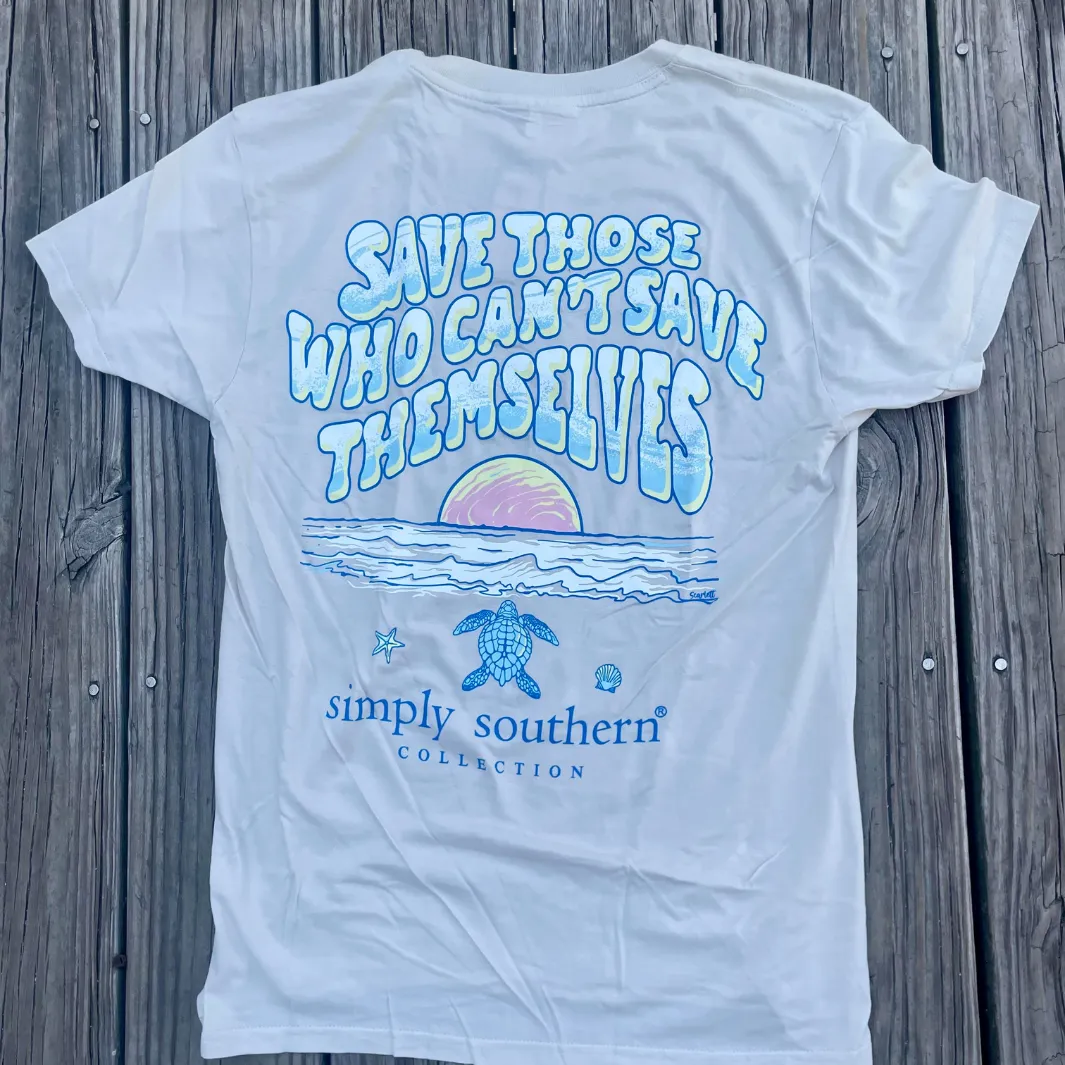 Save Those Who Can't Save Themselves Sea Turtle Tracking T-Shirt by Simply Southern