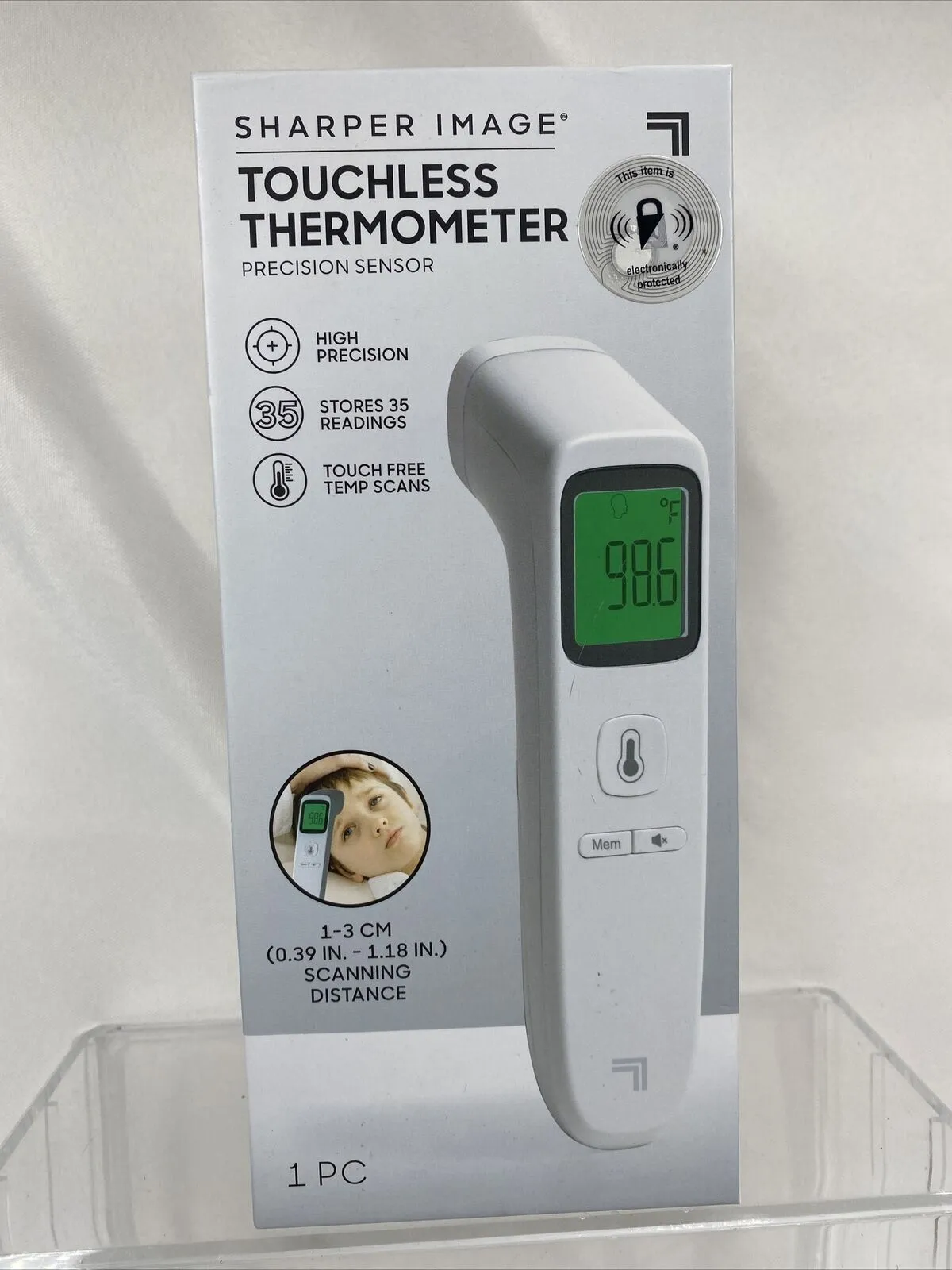 Sharper Image Touchless Forehead Thermometer Smart Precision Sensor LED