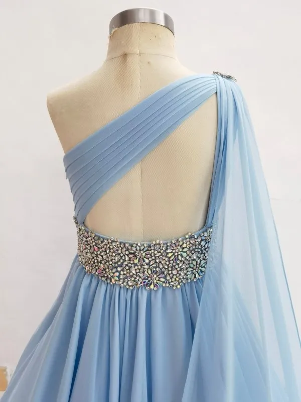 Sky Blue Junior Miss Prom Pageant Couture With Cape