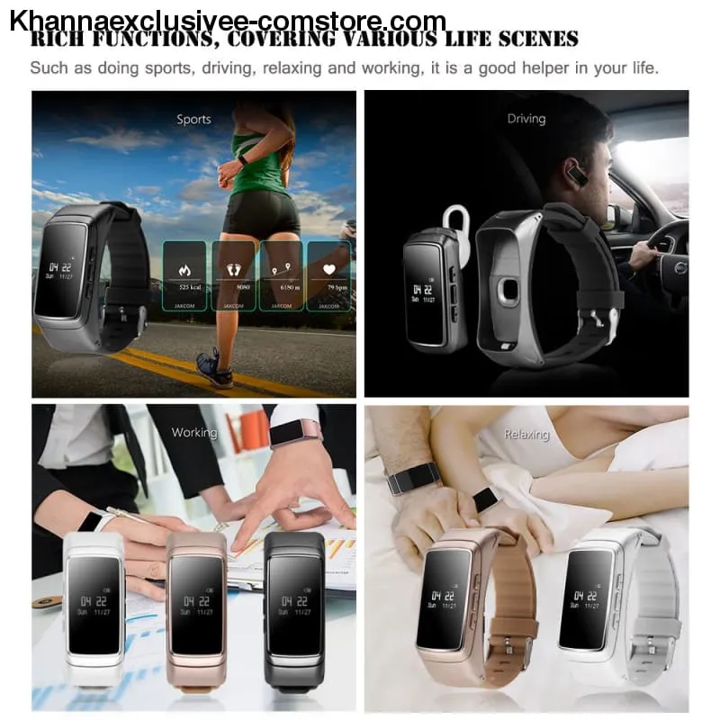 Smartwatch Sports Bracelet Bluetooth Fitness Tracker, Heart Rate Monitor Pedometer Handsfree call,