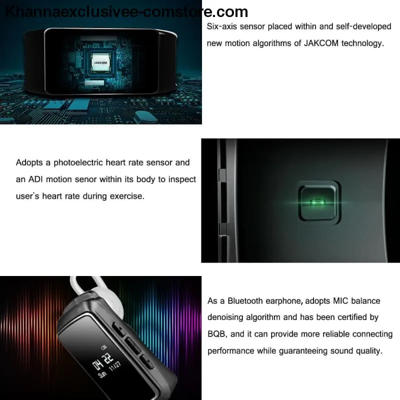 Smartwatch Sports Bracelet Bluetooth Fitness Tracker, Heart Rate Monitor Pedometer Handsfree call,